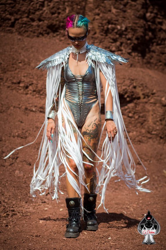 WHITE SHOULDER PIECES with Fringed and angel wings, Festival, Burning Man, White party - Image 27