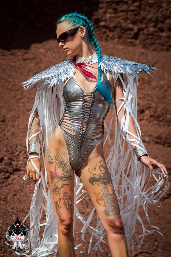 WHITE SHOULDER PIECES with Fringed and angel wings, Festival, Burning Man, White party - Image 11