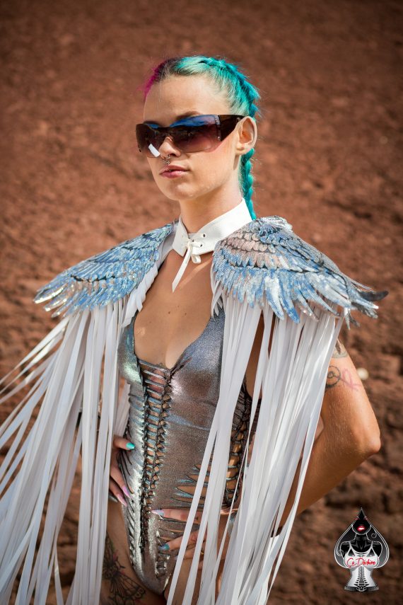 WHITE SHOULDER PIECES with Fringed and angel wings, Festival, Burning Man, White party - Image 8