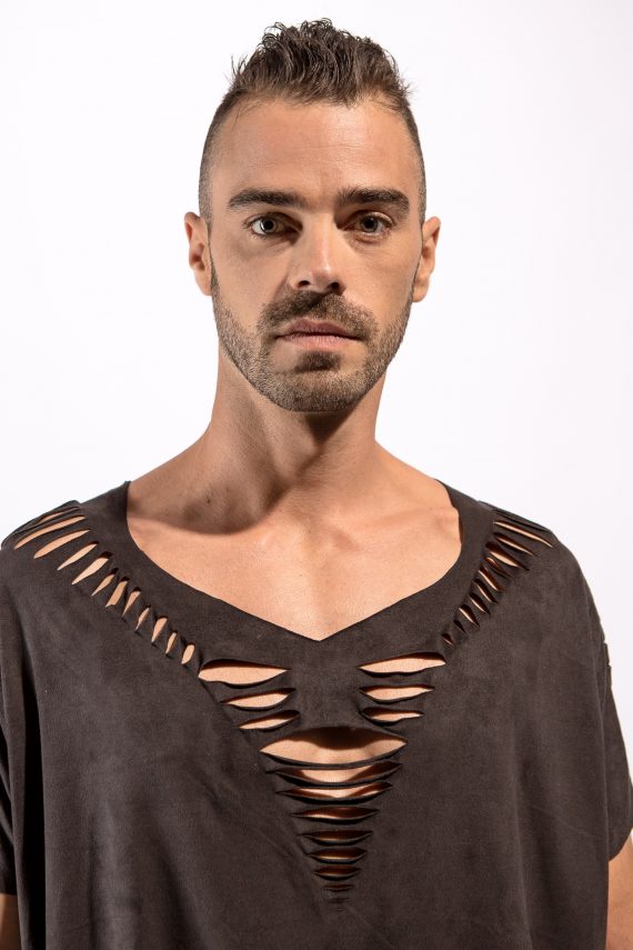 T-shirt for men WAKIZA cut out, festival, Burning man