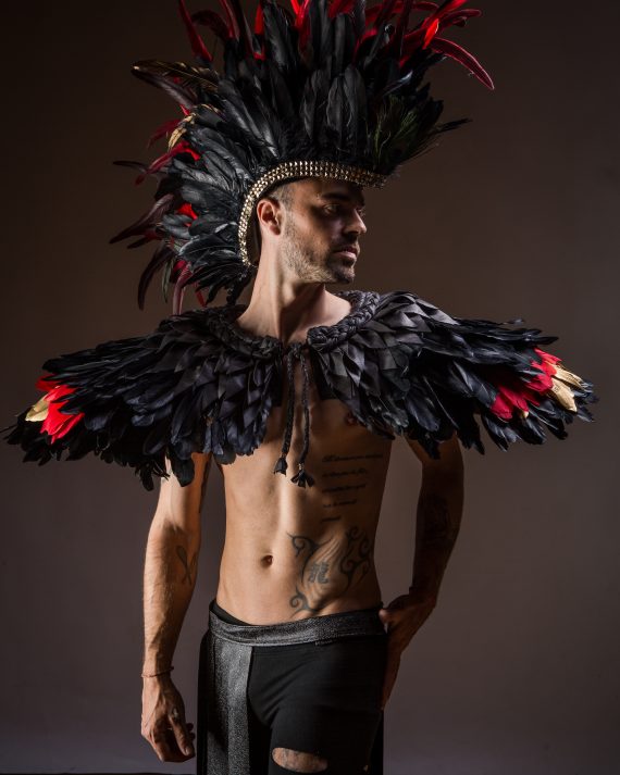 Men's, women's Iroquois Feathered, Headdress - roses -festival head pieces - Burning Man - Image 22