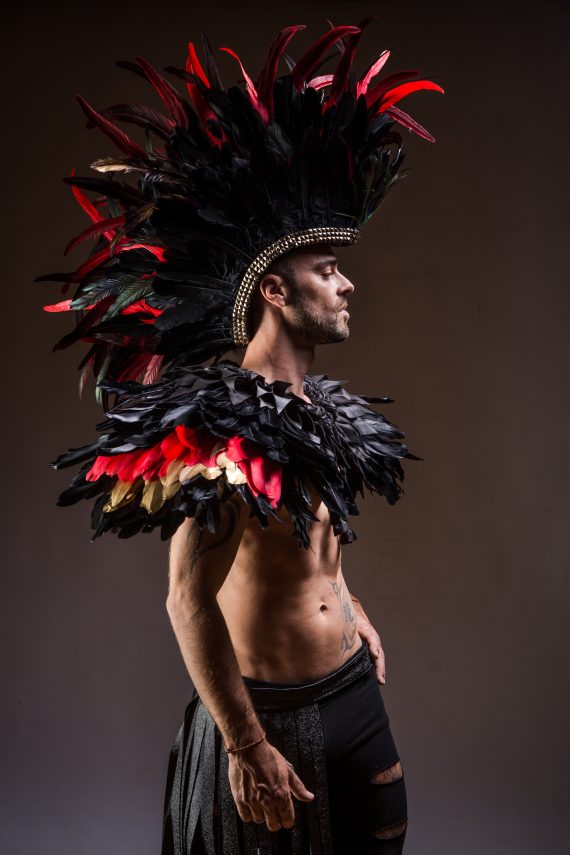 Men's, women's Iroquois Feathered, Headdress - roses -festival head pieces - Burning Man - Image 33