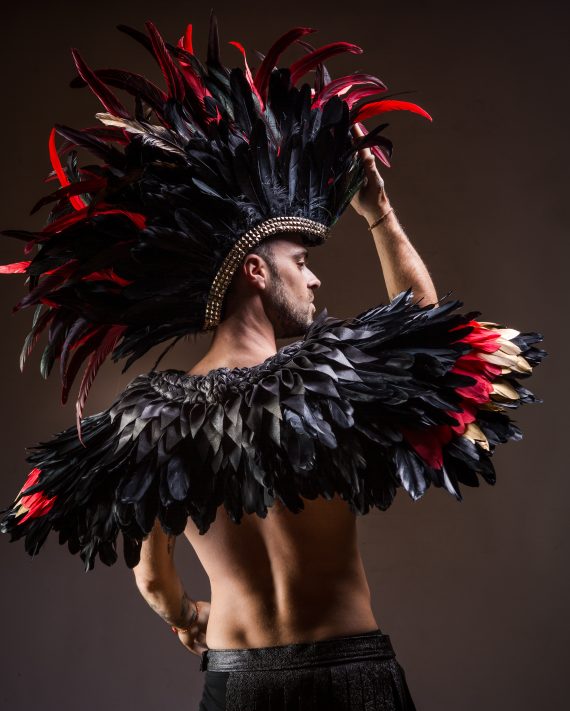 Men's, women's Iroquois Feathered, Headdress - roses -festival head pieces - Burning Man - Image 16