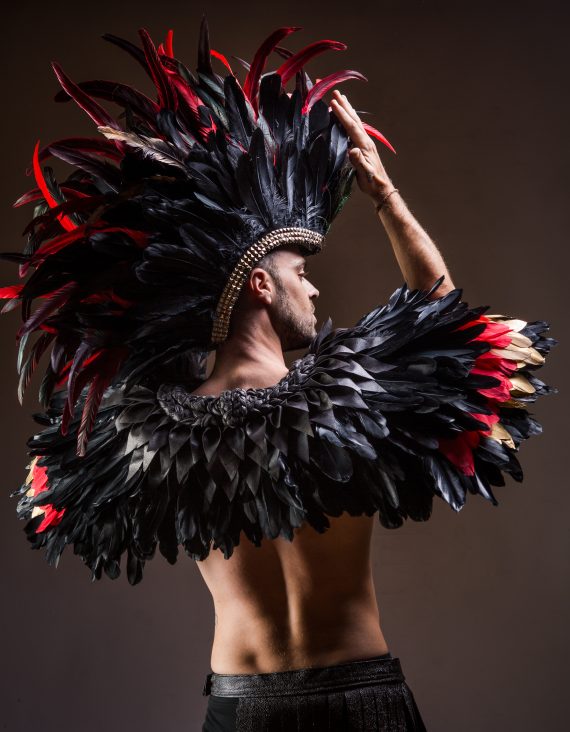 Men's, women's Iroquois Feathered, Headdress - roses -festival head pieces - Burning Man - Image 10