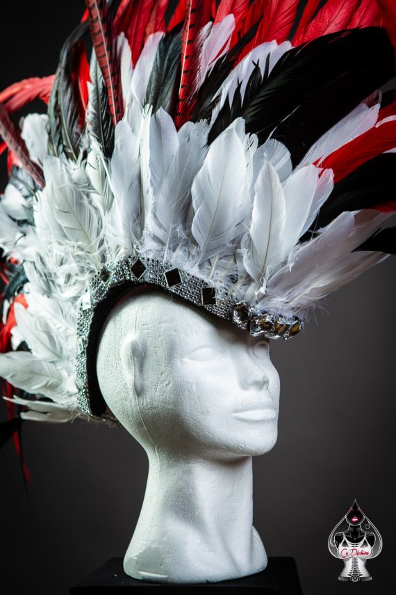 Men's, women's Iroquois Feathered, Headdress - roses -festival head pieces - Burning Man - Image 28