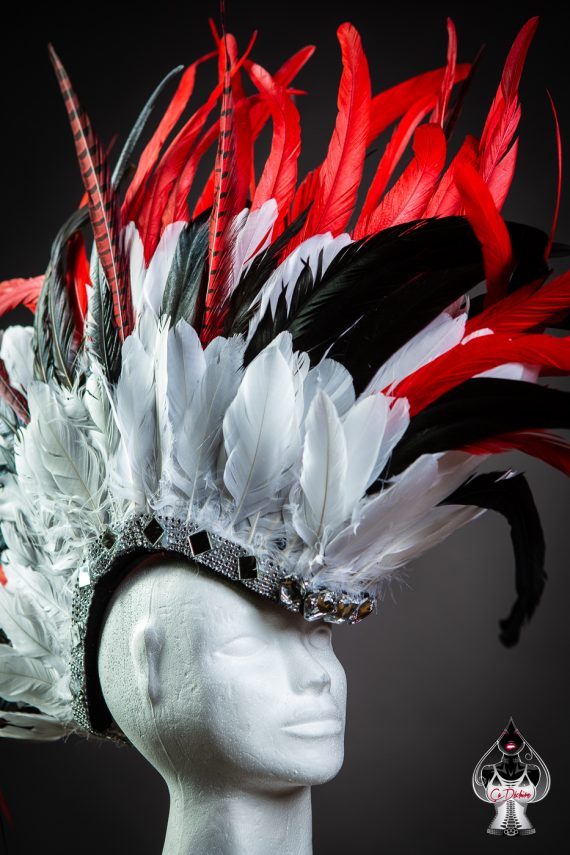 Men's, women's Iroquois Feathered, Headdress - roses -festival head pieces - Burning Man - Image 26