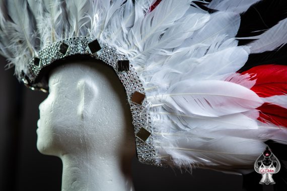 Men's, women's Iroquois Feathered, Headdress - roses -festival head pieces - Burning Man - Image 15