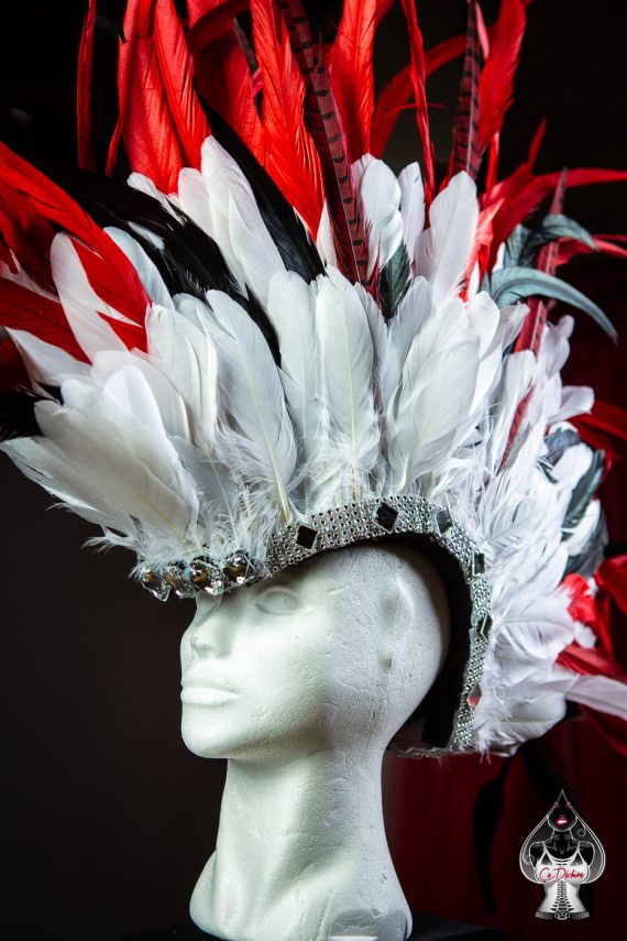 Men's, women's Iroquois Feathered, Headdress - roses -festival head pieces - Burning Man - Image 17