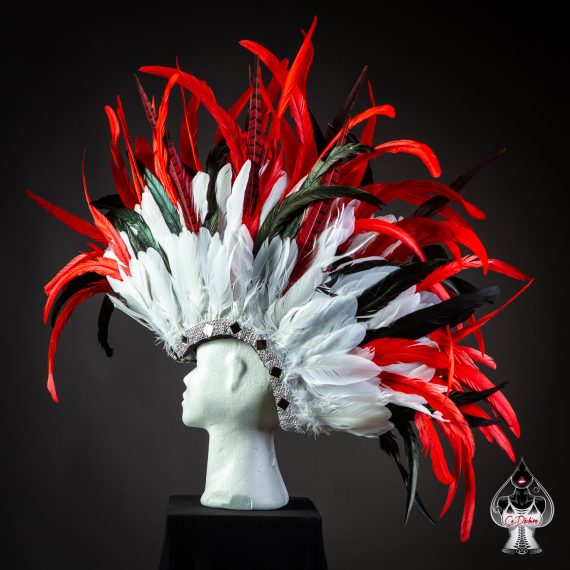 Men's, women's Iroquois Feathered, Headdress - roses -festival head pieces - Burning Man