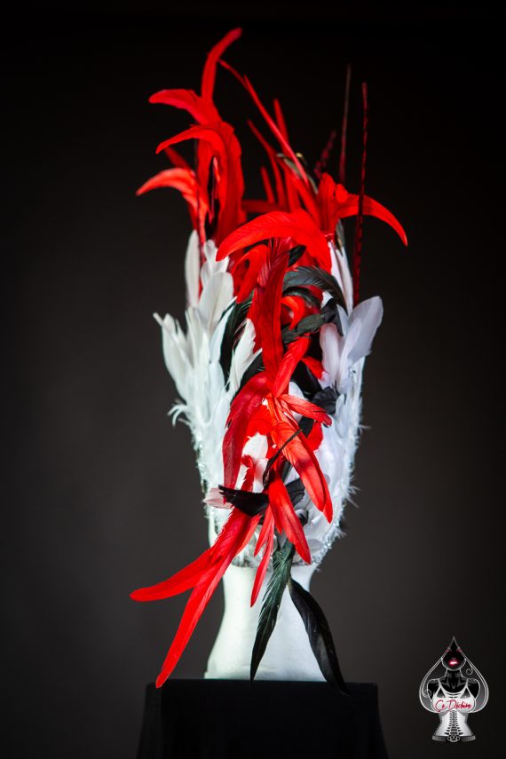 Men's, women's Iroquois Feathered, Headdress - roses -festival head pieces - Burning Man - Image 20