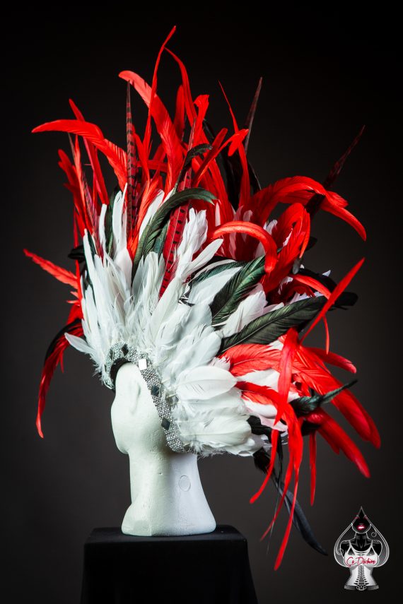 Men's, women's Iroquois Feathered, Headdress - roses -festival head pieces - Burning Man - Image 21