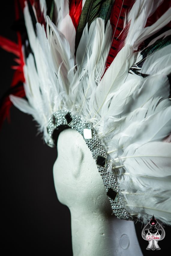 Men's, women's Iroquois Feathered, Headdress - roses -festival head pieces - Burning Man - Image 23