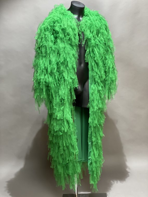 Long green coat in veil for men, Event, Festival, Stage, Singer Costumes, Burning Man - one size - Image 2